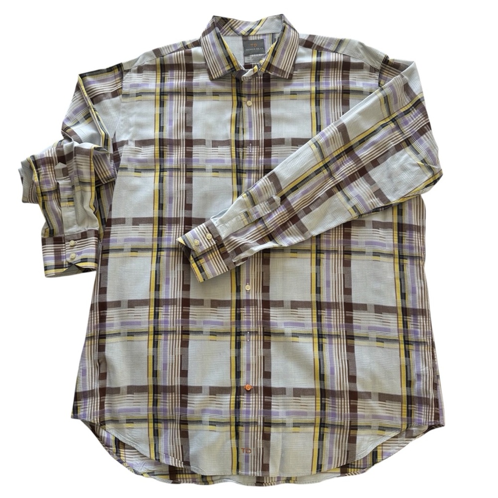 Thomas Dean Men's Plaid Long Sleeve Shirt XXL